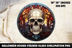 Halloween Stained Glass Sublimation PNG | Skull | Ghost Product Image 1