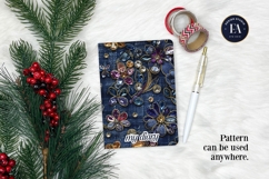 Navy Crystal Embroidery | Luxury Denim Fabric Texture Product Image 4