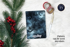 Bats Night Sky Pattern, Dark Gothic Bat Seamless Paper Product Image 4