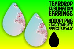 Gradient Pattern Sublimation Teardrop Earrings Art Product Image 1