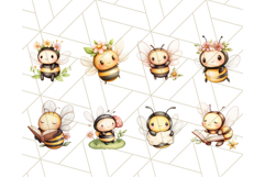 Cute Bee Clipart PNG, Adorable Bumblebee Illustrations Product Image 7