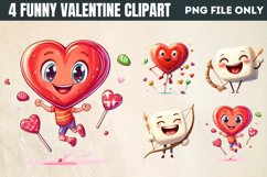 Funny Valentine Clipart PNG Product Image 1