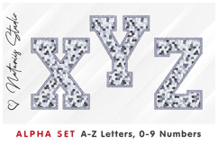 Silver Sequins Alpha Set. Letters Numbers Clipart. Product Image 5