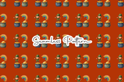 St. Patrick's Day Seamless Patterns - Leprechaun &amp; Clovers Product Image 6