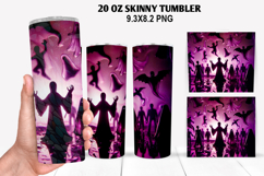 Ghost Skinny Tumbler 20oz Wrap Design, Halloween Tumbler PNG Product Image 1