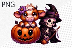 Halloween Cow Sublimation - Clipart PNG Design Product Image 1