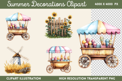 Summer Decorations Clipart PNG Product Image 1