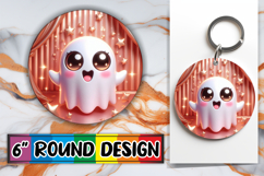 Joyful Keychain PNG Inspiration, 3D Cute Ghost Product Image 1