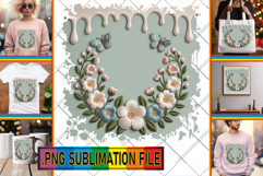 Joyful PNG TSHIRT Art Ideas, 3D Flowers Product Image 1