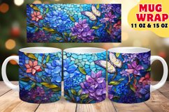 Delicate Blossom Art Stained Glass Sublimation 11oz 15oz Mug Product Image 1