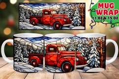 STAINED GLASS FESTIVE CHARM 11OZ 15OZ MUG WRAP Product Image 1