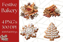 Cozy Christmas Bakery Gingerbread Clip Art PNG Festive Mini Product Image 1