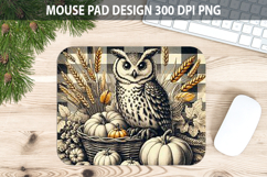 Owl Mouse pad Sublimation - Thanksgiving PNG Design Product Image 1