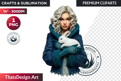 Cosy Winter Girl Clipart, Fashion Girl PNG, christmas Product Image 1