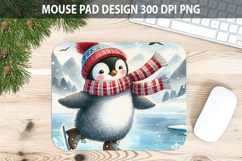 Penguin Mouse pad Sublimation - Christmas Animal PNG Design Product Image 1