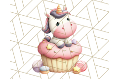 Cute Dessert Unicorn PNG Clipart with Cupcakes &amp; Candies Product Image 3