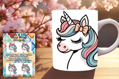 Floral 11oz Mug Wrap Png Template , Unicorn Product Image 1