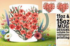 Heart of Flowers Mug Wrap Sublimation Art Product Image 1