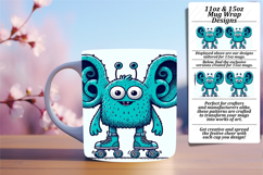 Eye-Catching 15oz Mug Wrap Png , Monster Product Image 1
