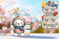 Vivid 15oz Mug Wrap Png Artwork , Teddy Bear Product Image 1