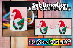 Joyful sips 11oz 15oz sublimation wrap, Gnomes Product Image 1