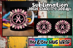 Cheerful smiles 11oz 15oz sublimation wrap, Breast Cancer Product Image 1