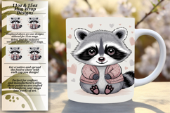 Dynamic 11oz Mug Wrap Png Template , Valenines Animals Product Image 1