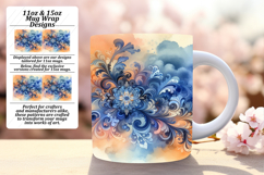 Sassy 15oz Mug Wrap Png Template , Watercolor Patter Product Image 1