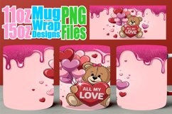 Vibrant joy 11oz 15oz sublimation wrap, Love Bear Product Image 1