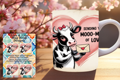 GORGEOUS PNG Mug Wrap Design 15oz , Cute Cow Product Image 1