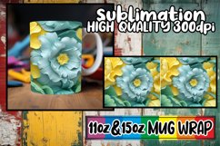 Whimsical 3D Pattern Mug Wrap, 11oz 15oz Sublimation Product Image 1
