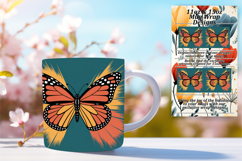 Elegant 15oz Mug Wrap Png Design , Butterfly Product Image 1