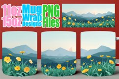 Spring Landscape Mug Wrap - Scenic Sublimation Art Product Image 1