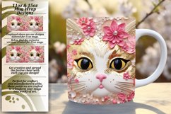 Radiant Feline Elegance: Colorful 3D Cat Mug Wrap Product Image 1