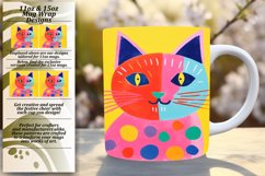 Kitty Kaleidoscope: Colorful Cat Sublimation Mug Product Image 1