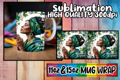 Vibrant afternoons 11oz 15oz sublimation wrap, Praying Woman Product Image 1