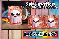 Bright outlooks 11oz 15oz sublimation wrap, 3D Cute Ghost Product Image 1