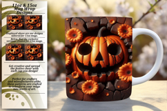 Joyful 15oz Mug Wrap Png Template , 3D Pumpkin Product Image 1