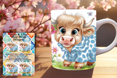 Stunning 15oz Mug Wrap Png Template , Cute Cow Product Image 1