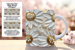 Trendy 11oz Mug Wrap Png Design , 3D Flower Product Image 1