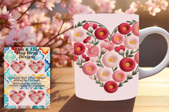 SOPHISTICATED 11oz Mug Wrap PNG , Flowers Heart Product Image 1