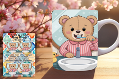 Flawless 11oz Mug Wrap Png Artwork , Cute Bear Product Image 1