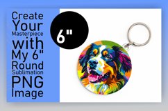 Elegant Abstract Dog Pattern Round Design Keychain Product Image 1