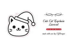 Cute Cat Keychain Lasercut - Laser Cut File Product Image 2