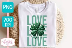 St. Patrick's day PNG sublimation | Love clover shirt PNG Product Image 2