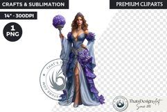 Royal Hydrangea Guardians Fantasy Warrior and Floral Graphic Product Image 1