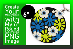 Chic Round Design Keychain PNG , Flowers Product Image 1