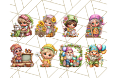 52 Gnomes at Work Clipart PNG, Cute Gnomes PNG Illustration Product Image 3