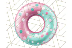 Pink and Mint Summer Clipart PNG Beach Icons, Summer Fun Png Product Image 3