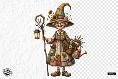 Whimsical Summer Witch Clipart Product Image 1